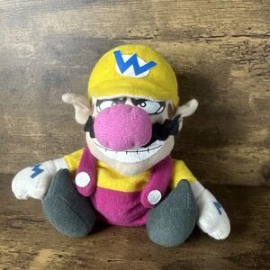 Vintage 1997 Wario Bean Bag Plush Doll 6" BD&A, Super Mario Bros, Nintendo 64